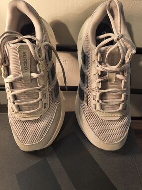 Adidas Beige Mesh Running Sneakers